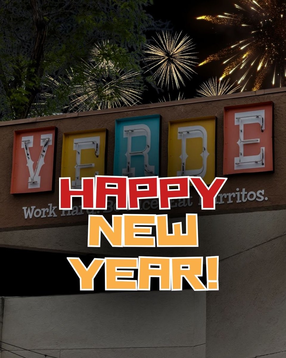 Happy New Years Amigos!
Verde Resturants will be closed 1/1/26 to celebrate 2026 reopening at 11AM 1/2/26. Verde Boulder's Grab &amp; Go Breakfast Burritos will be open 12/30 at 7AM, then closed 1/1/26 reopening 1/2/26 at 7AM