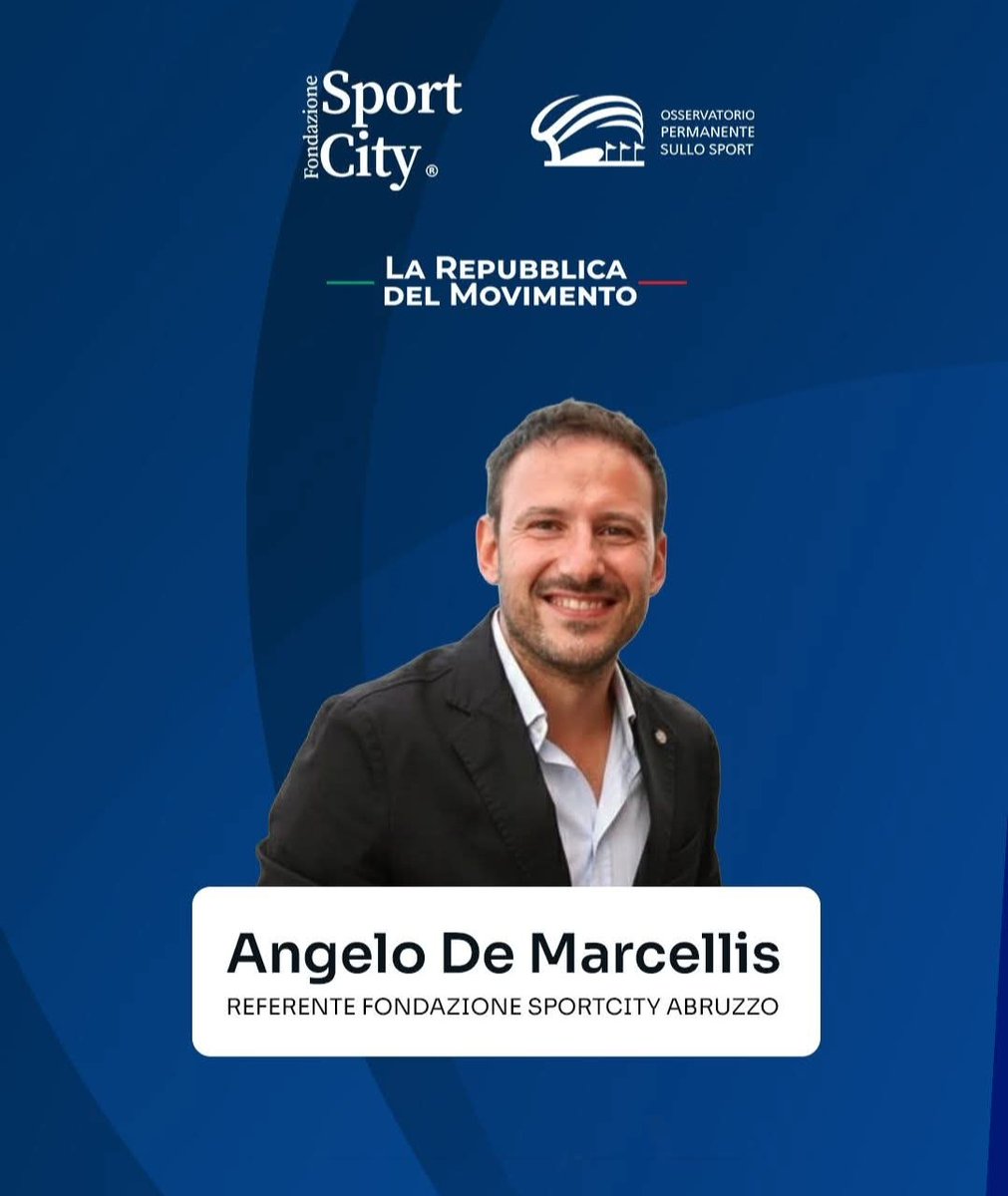 💎 La squadra di Fondazione SportCity cresce e diventa sempre più presente sul territorio: Angelo De Marcellis  sarà l'ambasciatore della Repubblica del Movimento in Abruzzo.