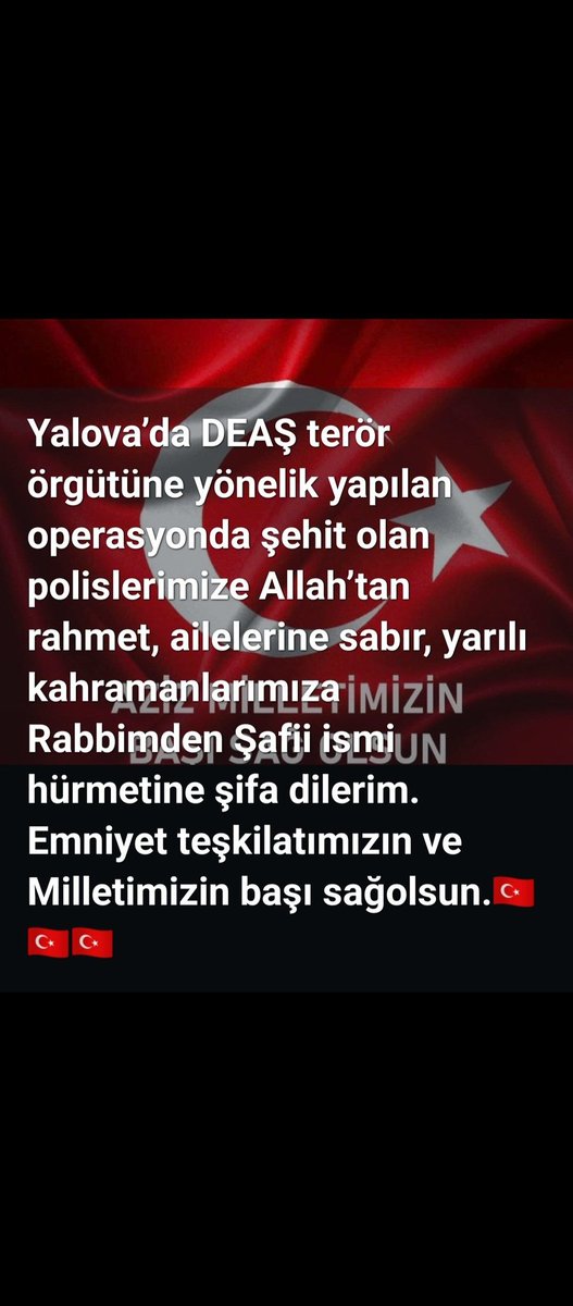 Başımız sağolsun 🇹🇷 
Rabbim aillelerine Sabri cemil versin