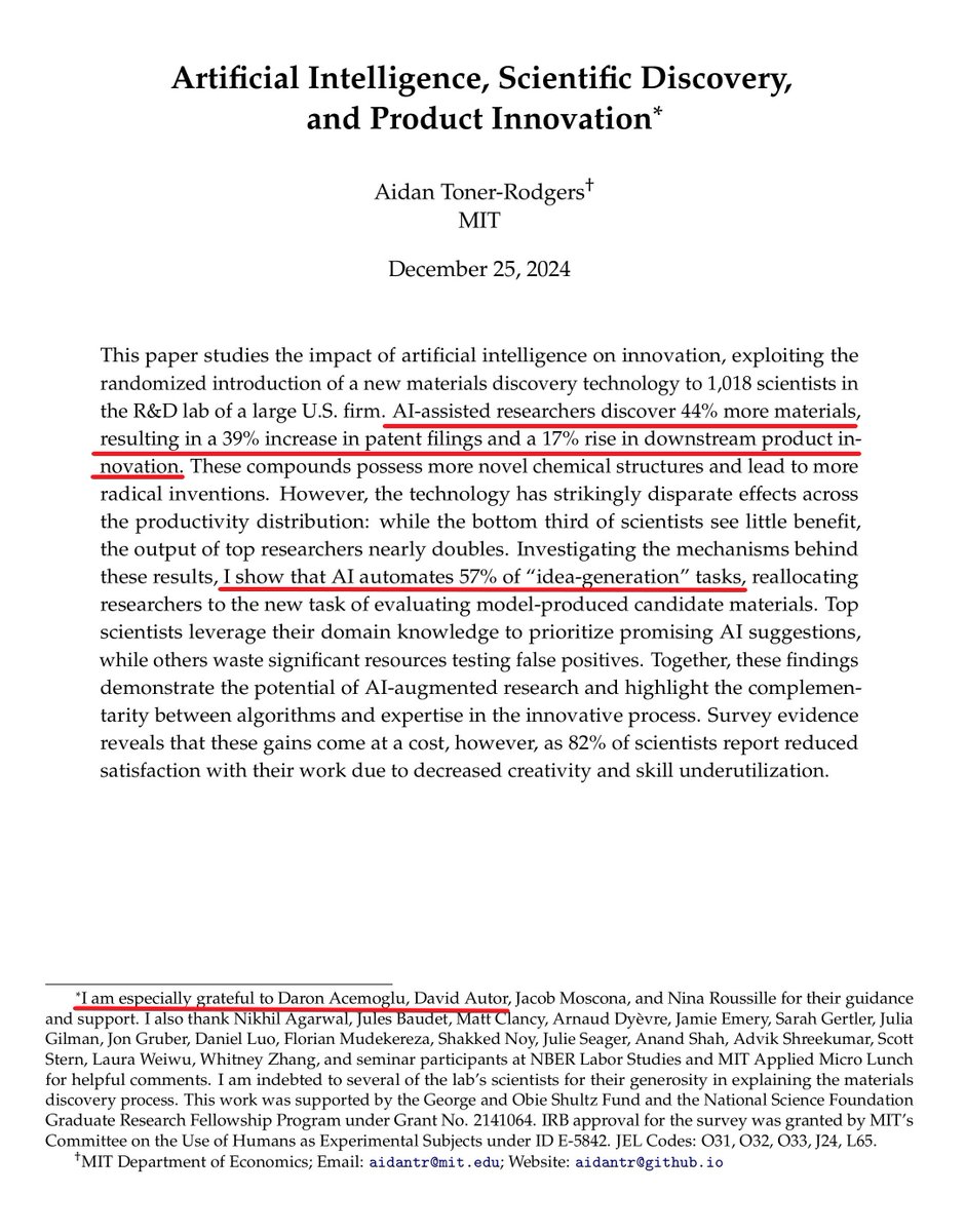 This year's biggest scientific disappointment was the revelation that Aidan Toner-Rodgers' groundbreaking AI paper was fake.

He claimed to show massive advances in materials discovery using AI, but...

He made it all up. This was all fake: