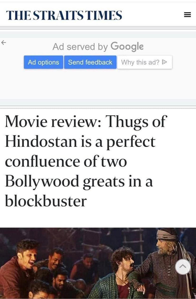 ashoksingh68's tweet photo. @aavishhkar PR negativity has been going on for a long time. Now social media and their fake reviews are there. Biggest example was #ThugsOfHindustan where a whole orchestrated campaign was trying to sabotage the 5th highest grossing film. But a few genuine reviews were there. https://t.co/vZE8bP0lg7