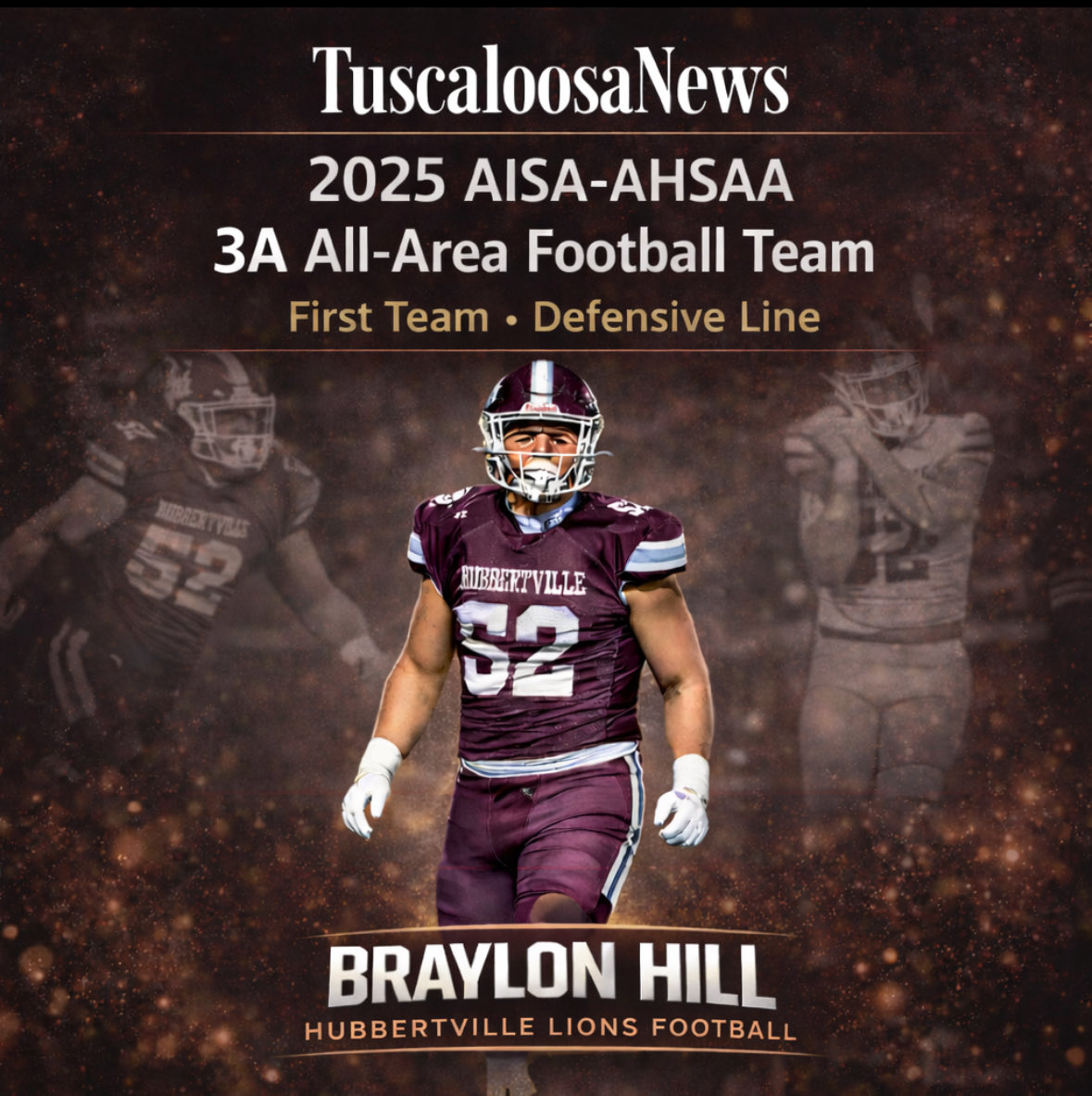 braylonhill_52's tweet photo. Thankful to be named Tuscaloosa News AISA-AHSAA 3A All-Area First Team DL. Wouldn’t be possible without my teammates and coaches. #IB47 https://t.co/n1iTry5BWO