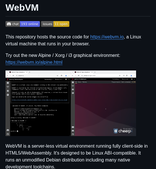 0x0SojalSec's tweet photo. Run a Linux virtual machine in your browser, 
no server needed🔥

- https://t.co/8xktuoJ5k9

#infosec #cybersec #bugbountytip https://t.co/fTf2oJ4OgE