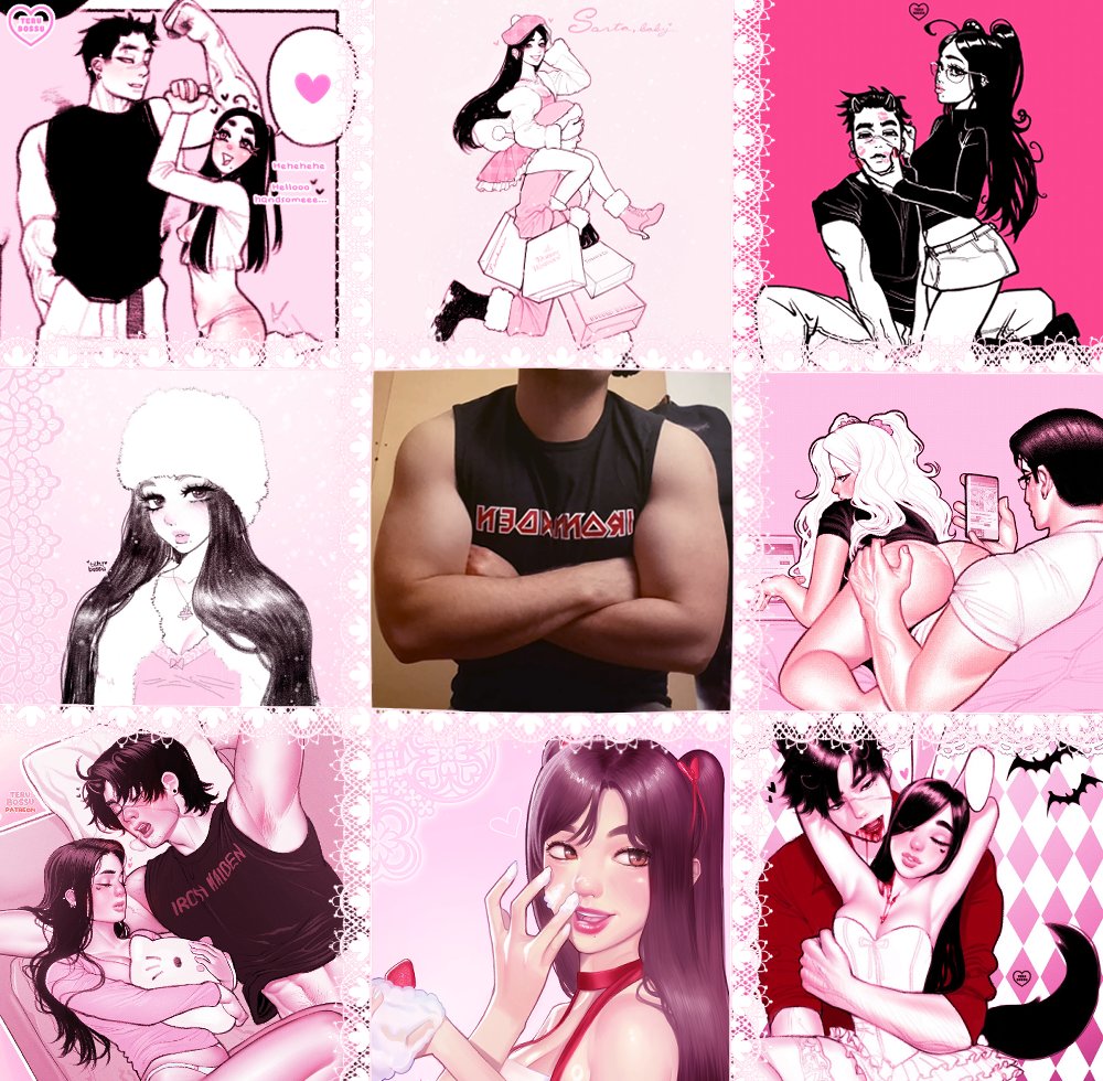 terubossu's tweet photo. Last #artvsartist of the year. Cheers to more pink drawings, and bigger arms😌 https://t.co/GApPw3dzAj