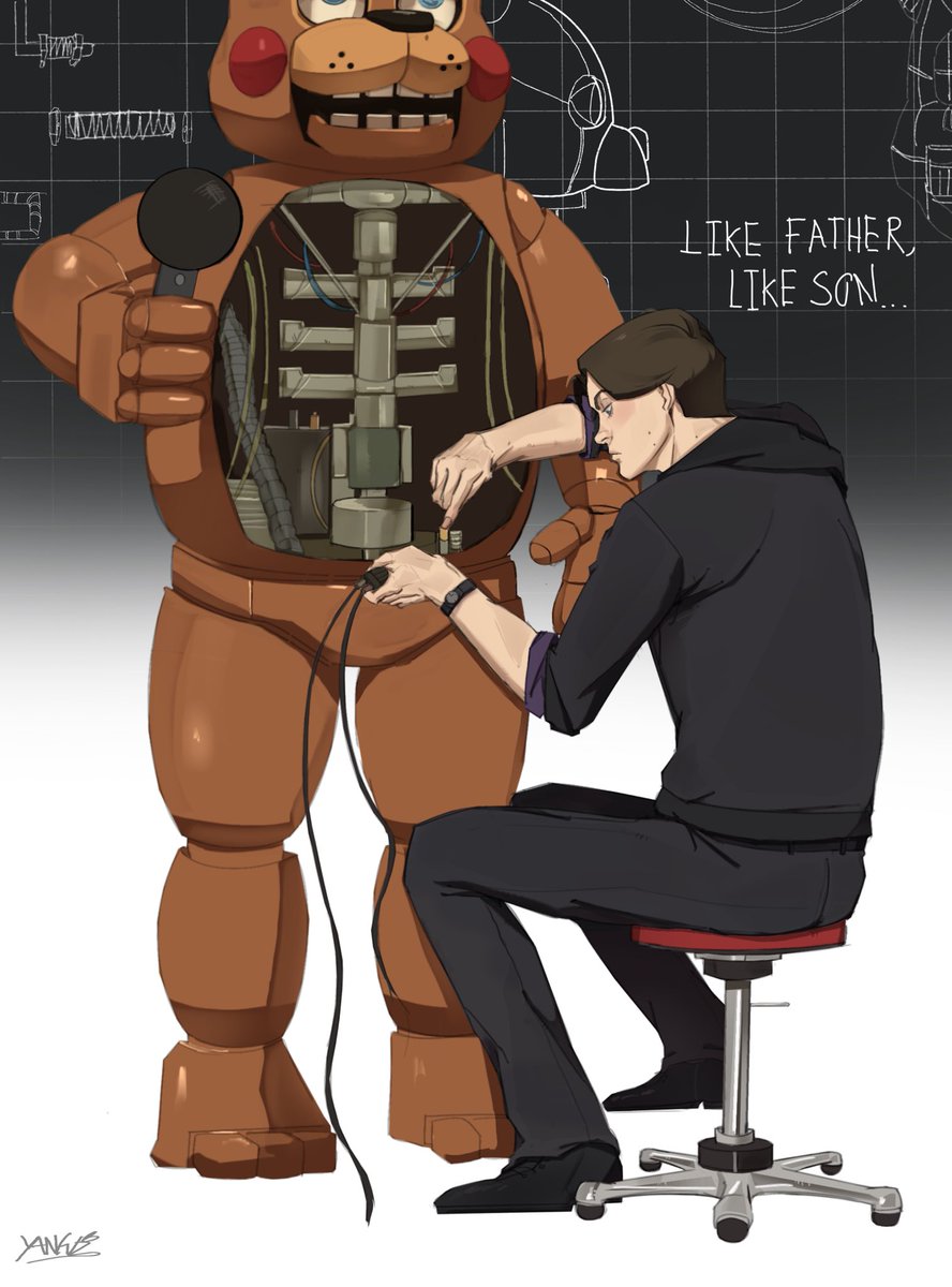 yangboo_'s tweet image. Like father, like son. 

#fnaf #michaelafton #fnaf2movie