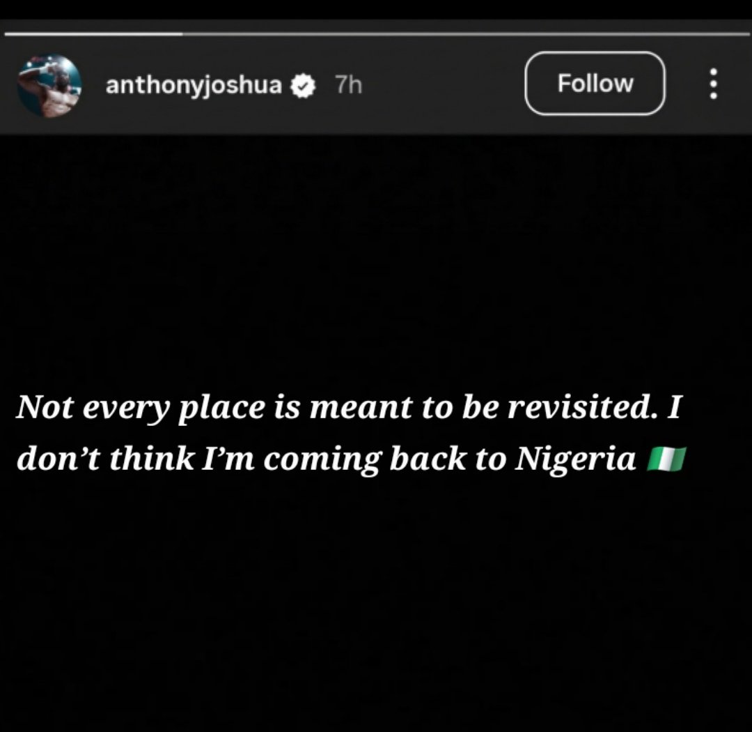 Sam_praise0's tweet photo. Anthony Joshua on IG https://t.co/vHsjGq1muC