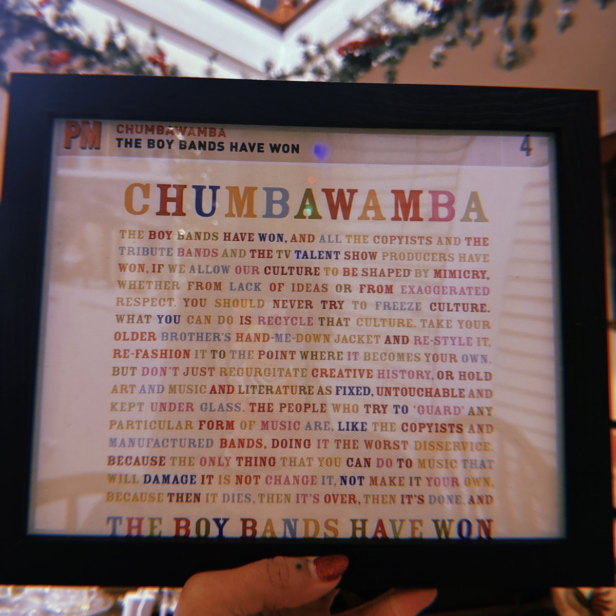 willowwrestles's tweet image. The boy bands have won, and all the copyists and the tribute bands and the TV talent show producers have won, if we allow our culture to be shaped by mimicry, whether from lack of ideas or from exaggerated respect. You should never try to freeze culture. What you can do is…