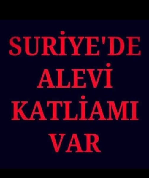 LÜTFEN DUYUN! LÜTFEN SES VERİN.
Suriye'de Alevi katliamından korkunç görüntüler geliyor. Alevi mahalleleri basıldı Alevileri acımasızca katlediyorlar.  Şu saateler büyük bir insanlık suçu işleniyor. LÜTFEN ses, Lütfen ses. Sessiz kalmak kabullenmektir.
#SuriyedeAleviKatliamıVar