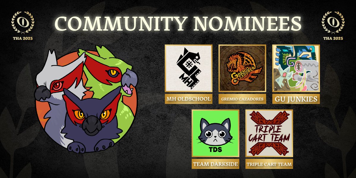 MonHunAwards's tweet image. 12. Communities 🏙️

MH Oldschool
@GremioCazadores 
@GUJunkies 
@TDS_Chris + Team Darkside
@TripleCartTeam