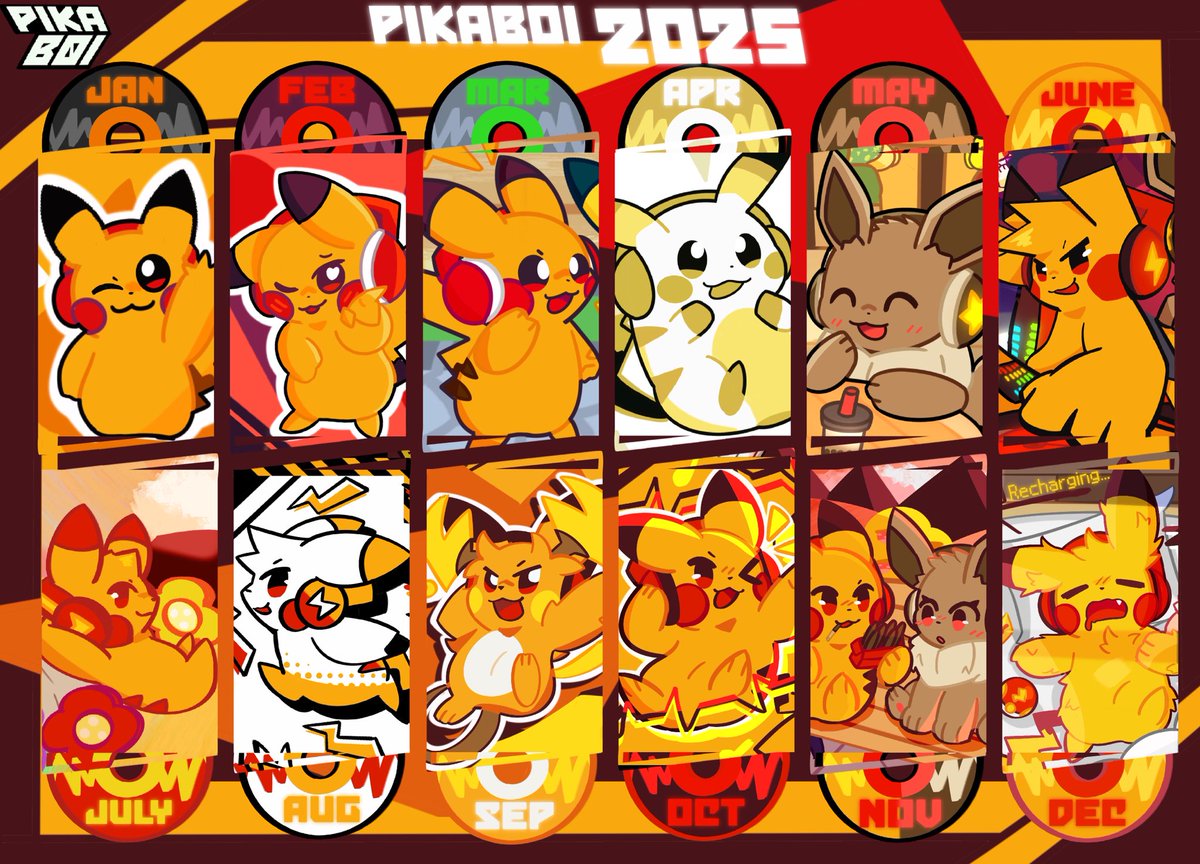 Pikab0i's tweet image. [Art summary] 2025 ⚡️

Can you believe I started this year with 90 followers?!
What was your favorite artpiece from me this year?!