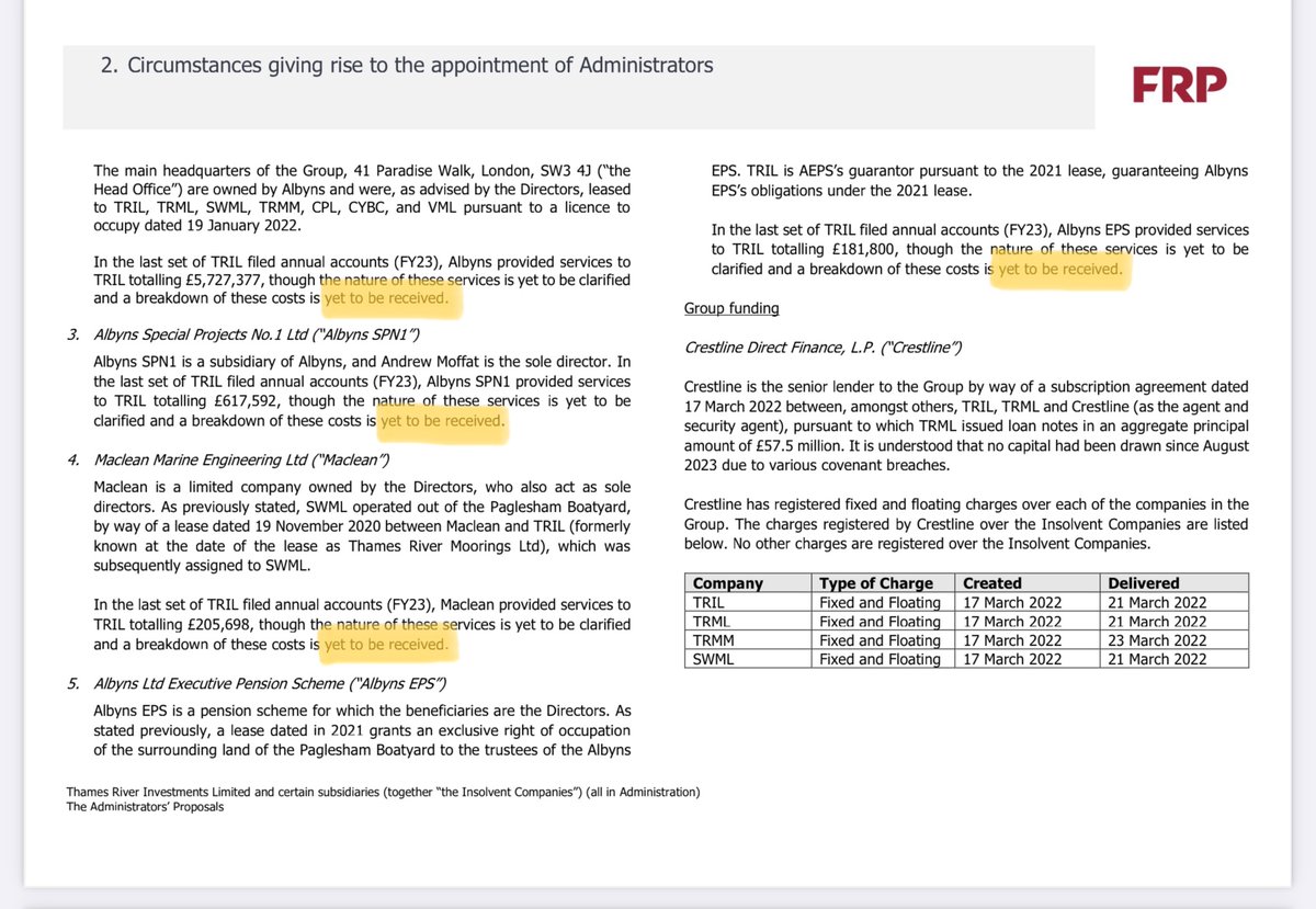 3/ What Atherton, Albyns, Albyns Special, Maclean and Albyns EPS have in common is that Andrew/Charlotte Moffat appear to be the owners/directors/beneficiaries.  And that despite almost two months at the helm, the Administrators have not *yet* been able to get to the bottom of