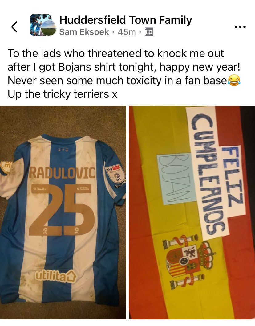htafc_samuel's tweet photo. @KevinNagleMLS @htafchelp Is this how fans should be treating other fans inside the stadium? Not a good look. #htafc #huddersfield #huddersfieldtown https://t.co/mloXbEUogM