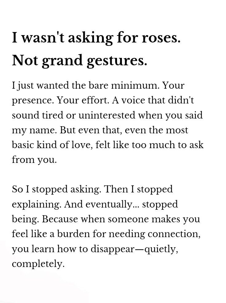 I wasn't asking for roses...