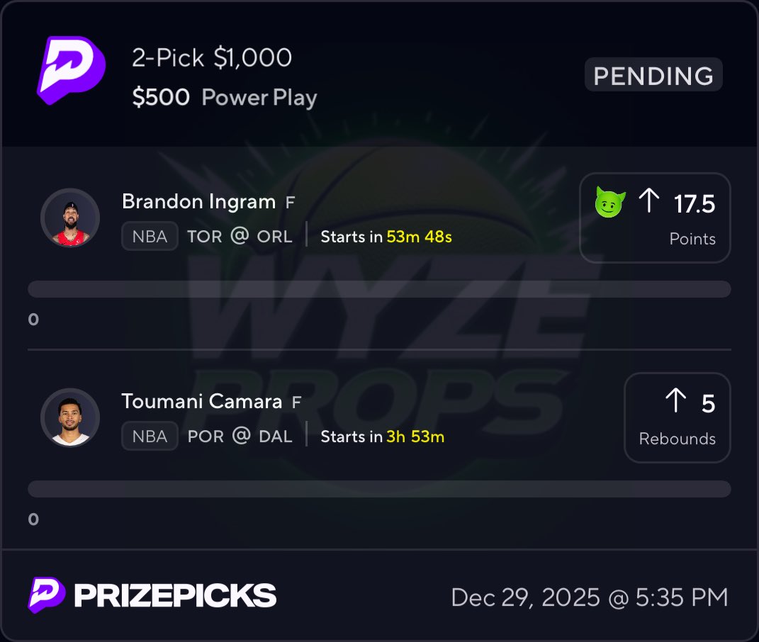 WyzeProps's tweet photo. 🌑 Night NBA Lock #2 🔒 IF this parlay cashes I’ll BLESS SOMEONE who LIKES/RT’s

MUST Be Following @WyzeProps 🍀 

| #PrizePicks | #DailyFantasy https://t.co/MvOyjqvKwx