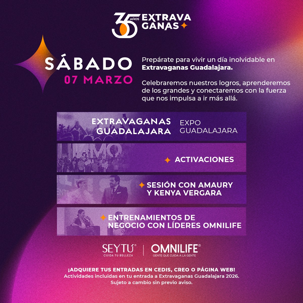 nuttre's tweet image. ¡Esto nos espera en #Extravaganas2026! 😱✨ Checa lo que #Omnilife y #Seytú nos tiene preparado para uno de los eventos más importantes de nuestra familia morada. 💎💜 ¿Ya tienes tus boletos?

#EmprendeTusSueños #NuttreTuCuerpo #NuttreTuPiel #SoyOmnilife