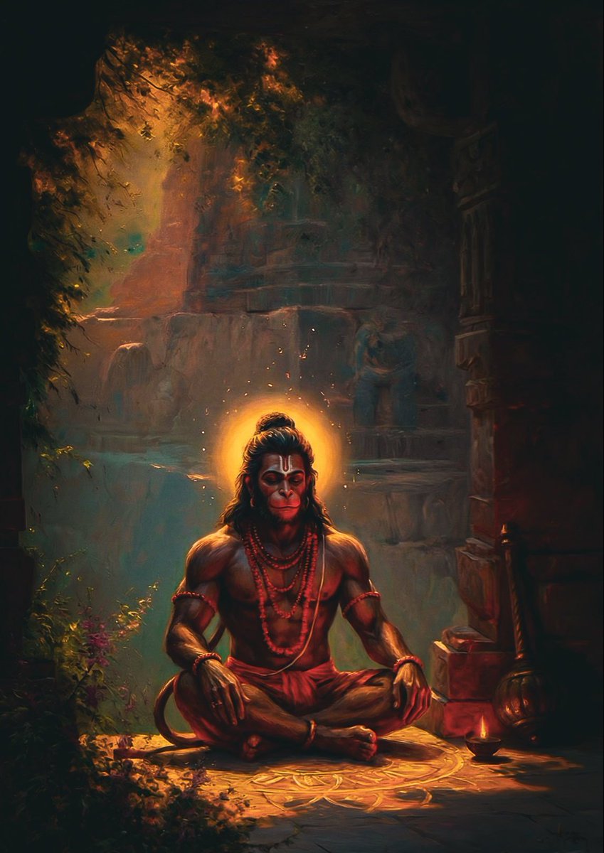 हनुमानः शान्तोऽपि शक्तिसागरः।

Hanuman is calm, yet an ocean of power.
जय श्री राम, जय हनुमान
Good morning, सुप्रभात