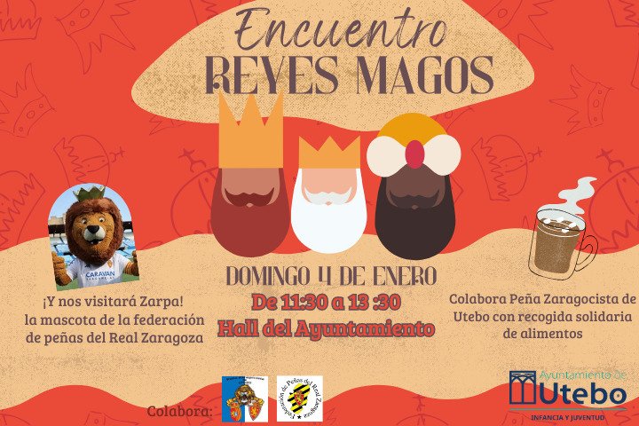 El Domingo 4 de Enero llega la colaboración con la ya tradicional cita de los Reyes Magos Solidarios
De 11:30 a 13:30 se recogerán las Cartas y Alimentos con la presencia de SSMM Los Reyes Magos de Oriente y  presencia de la <a href="/ZarpaMascota/">Zarpa La Mascota</a> de la <a href="/FPRealZaragoza/">FPeñas Real Zaragoza</a>
¡No te lo pierdas!