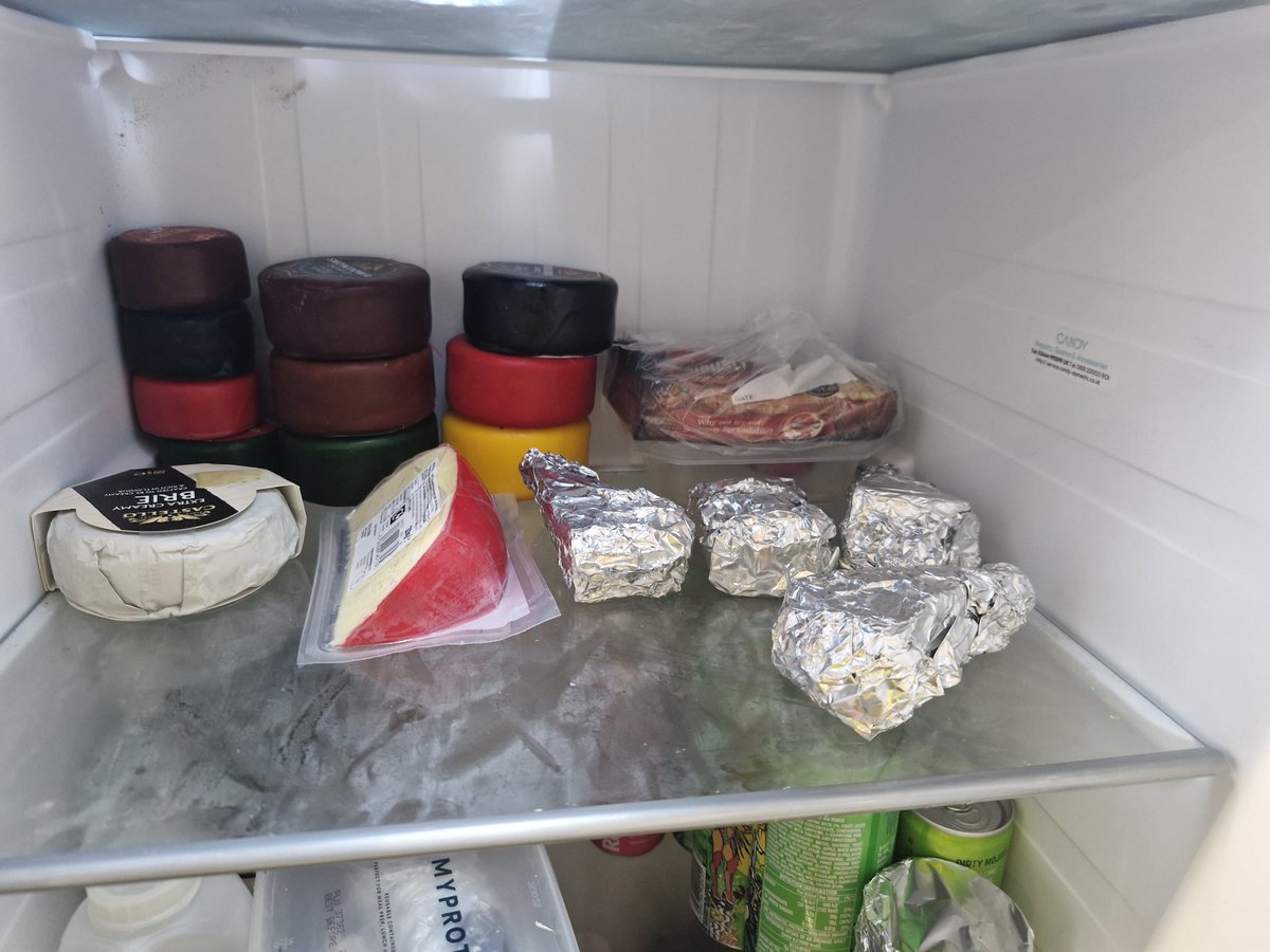Slowly working my way through the cheese shelf in the fridge , if I haven't got gout by the end of January then I want my money back 🧀🧀