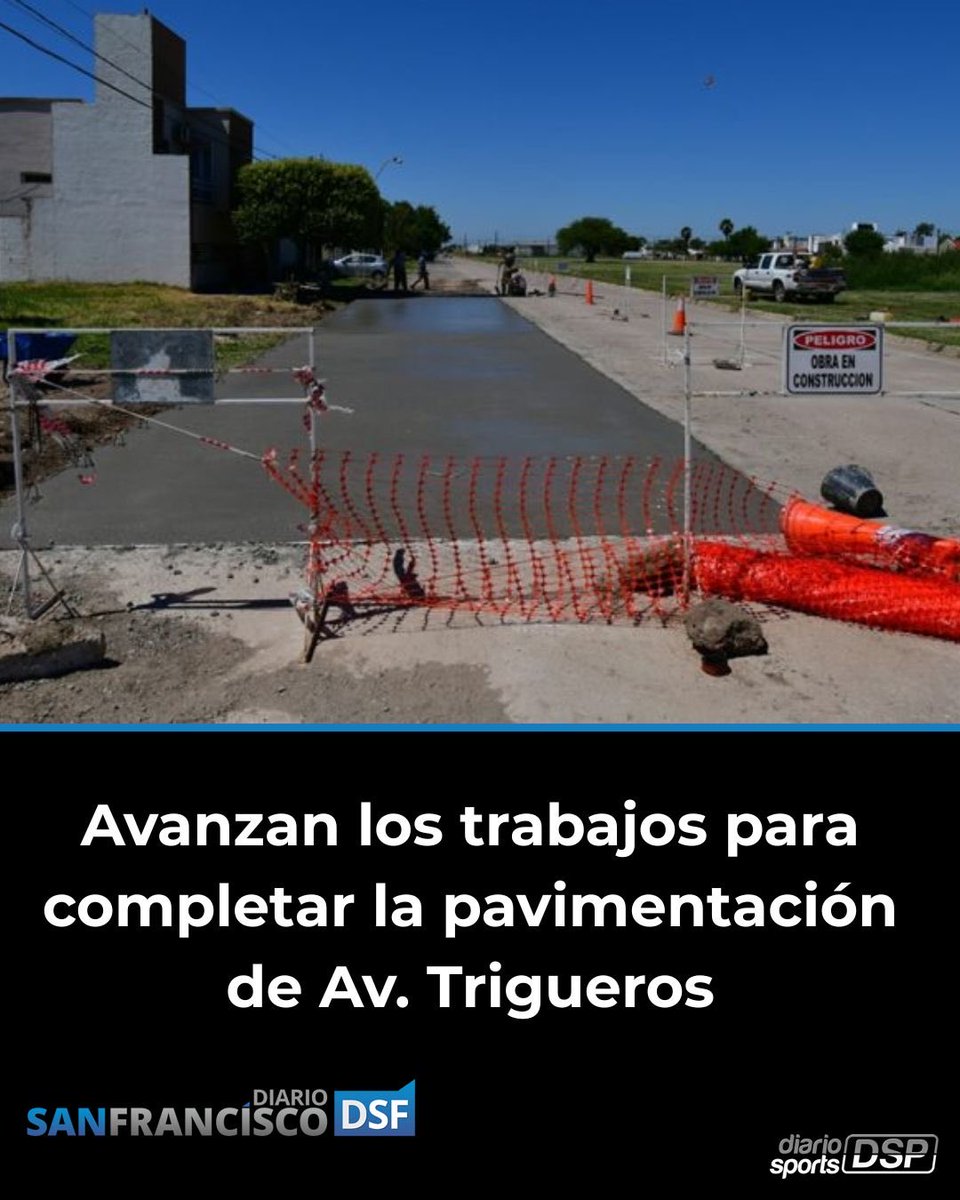 La ⁦<a href="/CiudadSanFco/">Municipalidad San Francisco</a>⁩ continúa con la pavimentación de la calzada este de la Av. Trigueros, en el tramo comprendido entre calle Gutiérrez (N) y José Hernández, en el sector de la Mutual Árabe ----> shorturl.at/qbODa