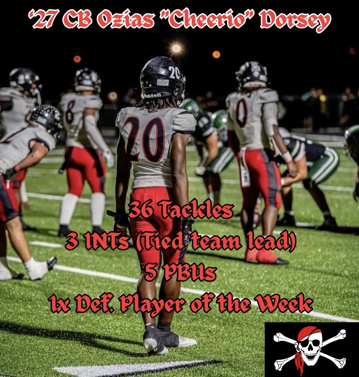 PortCharlotteFB's tweet image. @oziasdorsey Was our top corner this season. He took on the challenge of following the other teams best receiver, facing off against many D1 talents. Cheerio also owns our top speed record reaching 21.4 MPH. Can’t wait to see what he does next year #75forever #eatoffthefloor