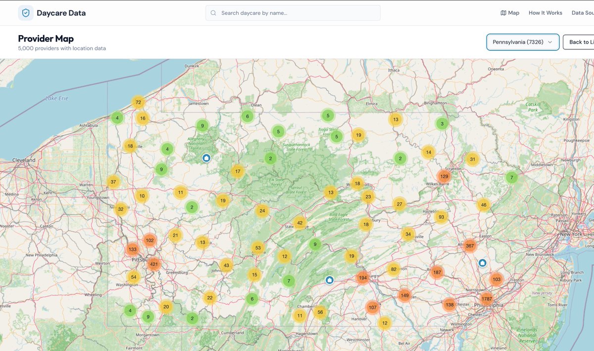 Good afternoon. For supported states we now have map you can explore. DaycareData.com