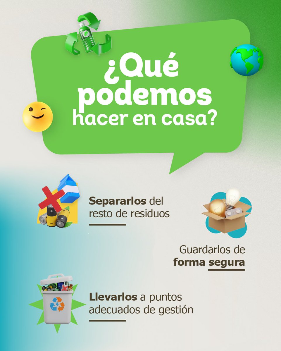 🛢️No todos los residuos son iguales.
Algunos son residuos especiales y no deben colocarse con la basura común.

Sepáralos, guárdalos y entrégalos en puntos de recolección especializada ♻️
¿Qué otros residuos especiales conoces?