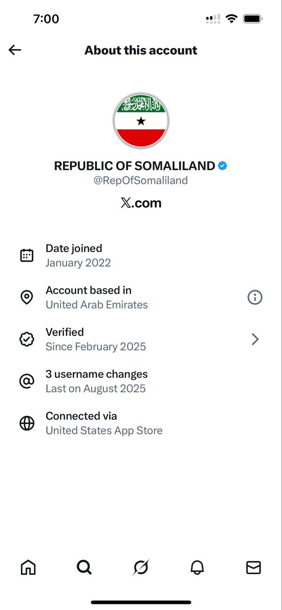 حساب جمهورية أرض_الصومال
مقره #الامارات

.
