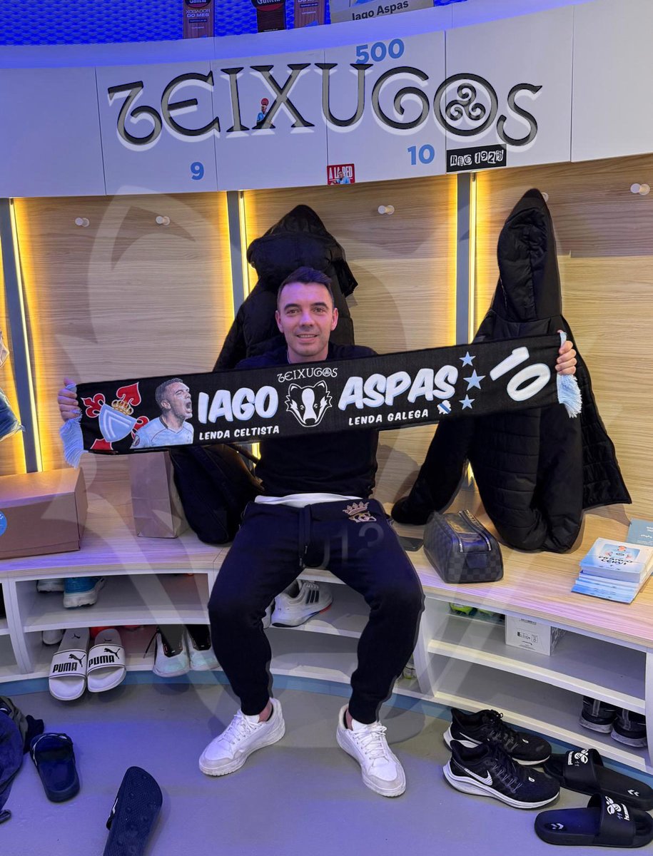 Hai símbolos que non se explican, síntense.
Esta bufanda leva o nome dun xogador que xa é historia viva do celtismo.
Feita con orgullo, coa alma da nosa peña e dedicada a quen representa como ninguén estes colores.

Iago Aspas, noso Rei👑
Grazas por todo🩵