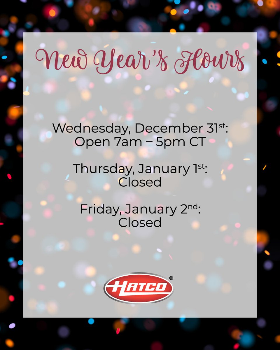 The countdown to the new year is on! 🎆 Check out our hours for this week as our Employee Owners celebrate with loved ones and take a moment to unwind. We’re ready for you, 2026! 🎉