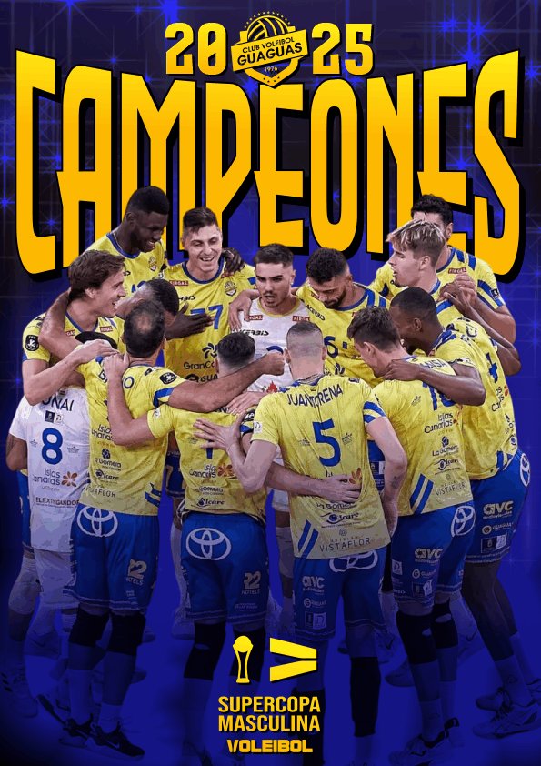 SuperCampeonessss... Somos SuperCampeones de España. 

El <a href="/cvguaguas/">Club Voleibol Guaguas Las Palmas de Gran Canaria</a> revalidad título por tecer año consecutivo, siendo claro dominador en el último lustro del panorama nacional. 

Consigue su 5° Entorchado de SuperCopa... 1996🏆 2021🏆 2023 🏆 2024 🏆 y 2025 🏆. 

📸 Emilio PC