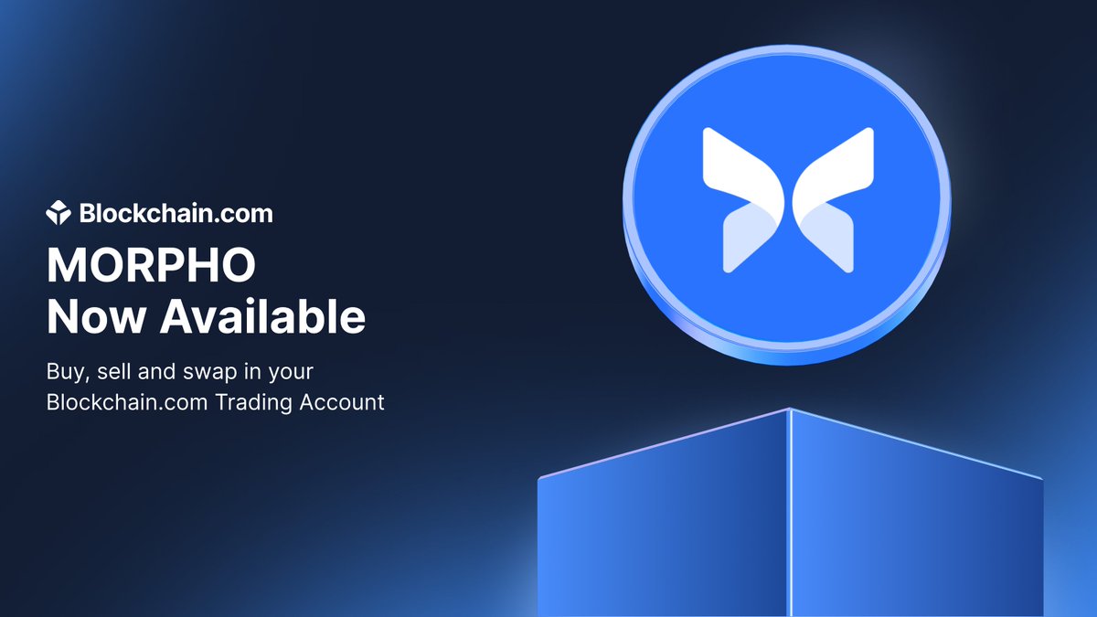 blockchain's tweet image. 🚀 New to Blockchain.com 

$MORPHO is now available in your Trading Account.

Learn more 👉 blockchain.com/blog/posts/mor…

@Morpho