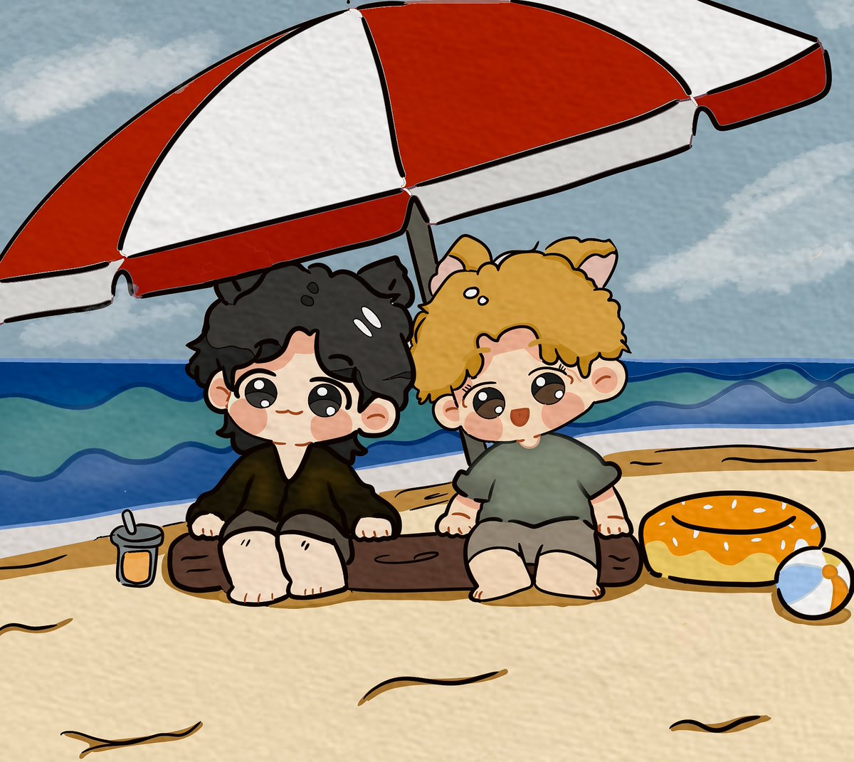 MaziSol's tweet photo. @mils_rkive Literally the best gift to end the year! Got me so excited to read Puppy Tae and Kitty Koo again that I couldn’t resist doing a quick doodle of their upcoming trip. Thank you! https://t.co/J1S4VolayS