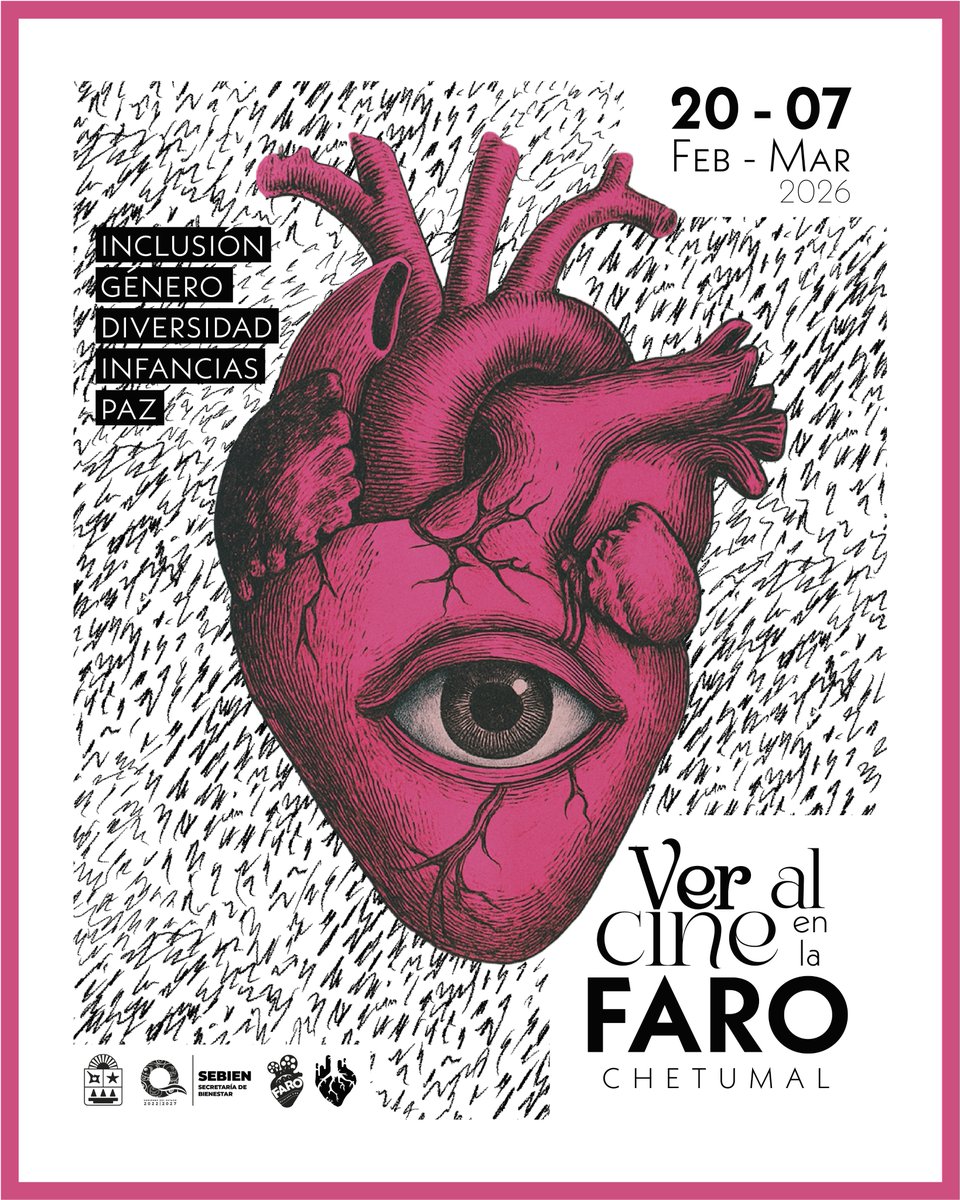 Presentamos "Ver al cine en la Faro Chetumal", proyecto creado para el Programa FARO del Bienestar. Un proyecto de exhibición y formación cinematográfica que se realizará del 20 de febrero al 7 de marzo de 2026 en Chetumal 🎥
Consulta nuestro boletín: goo.su/vltAfc