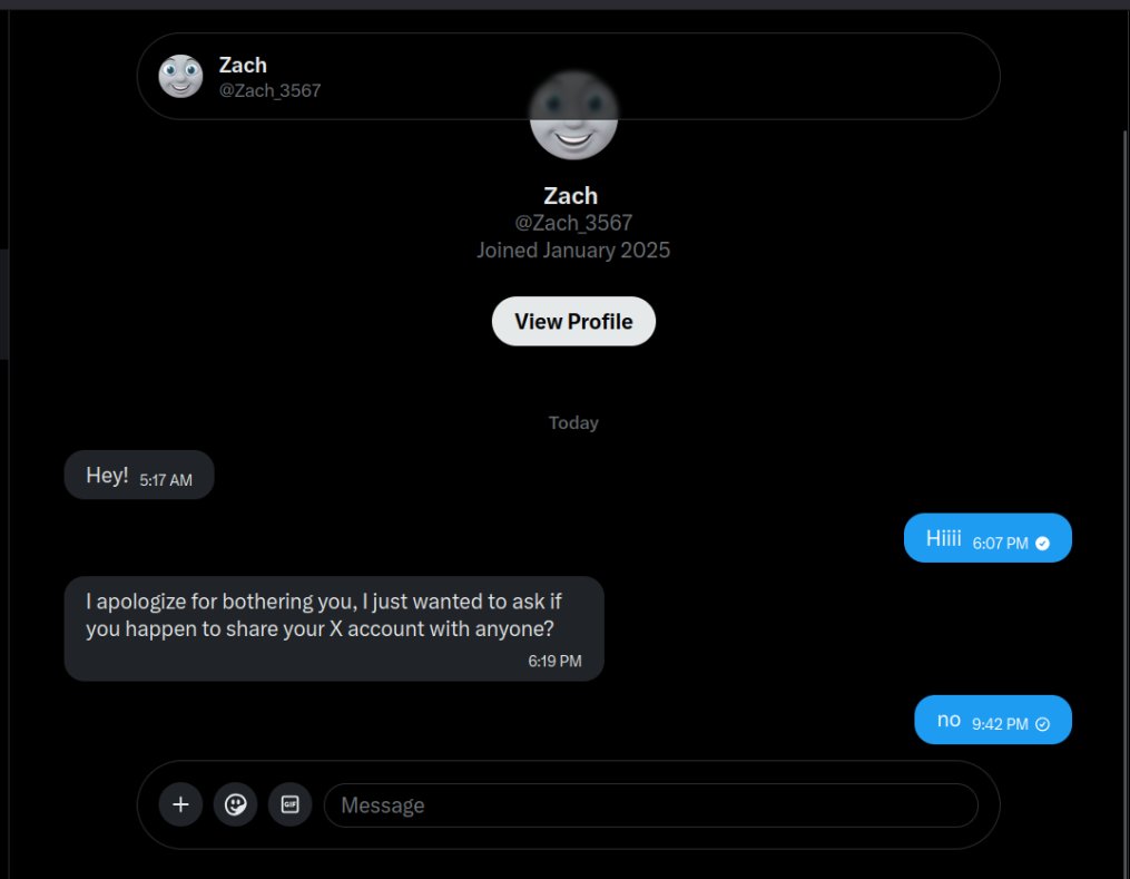 ZachTheTrainiac's tweet image. GUYS DO NOT RESPOND TO THIS DM FROM MY ACCOUNT OR ANYONE ELSE'S BLOCK THEM IMMEDIATLEY THIS IS EXACTLY HOW I LOST MY ACCOUNT