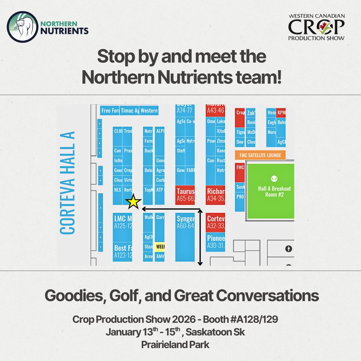 Crop Production Show is right around the corner! Plan to stop by booth A128/129 for some golf fun and sulphur talk. 🏌️⛳️