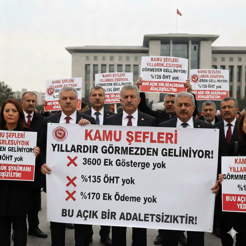Kamu Şefleri yıllardır görmezden geliniyor!
❌ 3600 Ek Gösterge yok
❌ %135 ÖHT yok
❌ %170 Ek Ödeme yok
Emeğin, sorumluluğun ve liyakatin karşılığı bu olmamalı.
Bu açık bir adaletsizliktir!
#KamuŞefleri #3600EkGösterge 

<a href="/RTErdogan/">Recep Tayyip Erdoğan</a> <a href="/_cevdetyilmaz/">Cevdet Yılmaz</a> <a href="/isikhanvedat/">Prof. Dr. Vedat Işıkhan</a> <a href="/efkanala/">Efkan Âlâ</a>