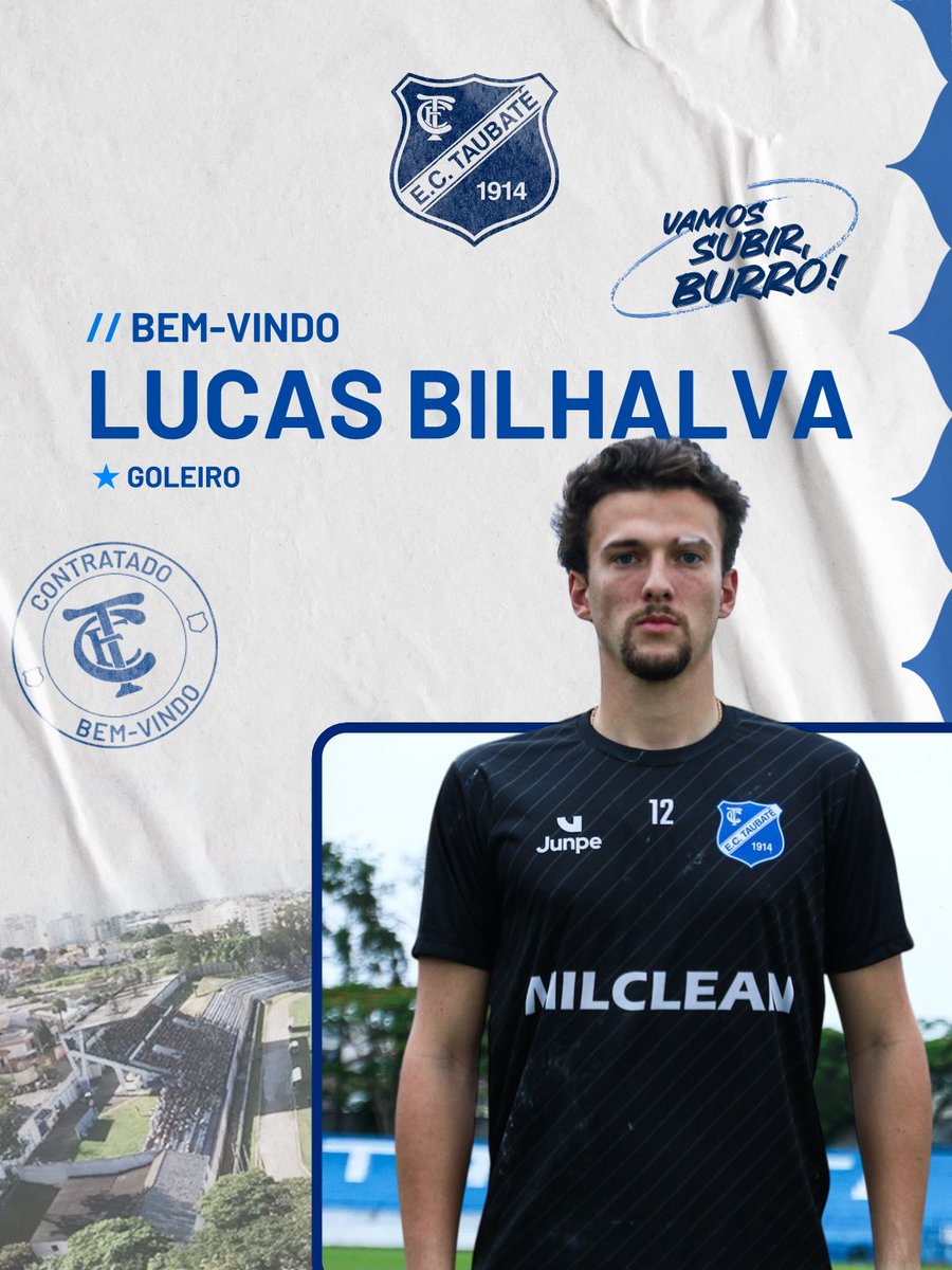 ectaubate's tweet image. O Esporte Clube Taubaté concluiu a contratação de mais um goleiro para a disputa da Série A2 do Campeonato Paulista: Lucas Bilhalva, que já treina com o elenco alviazul. 

#OrgulhoDeSerTaubaté