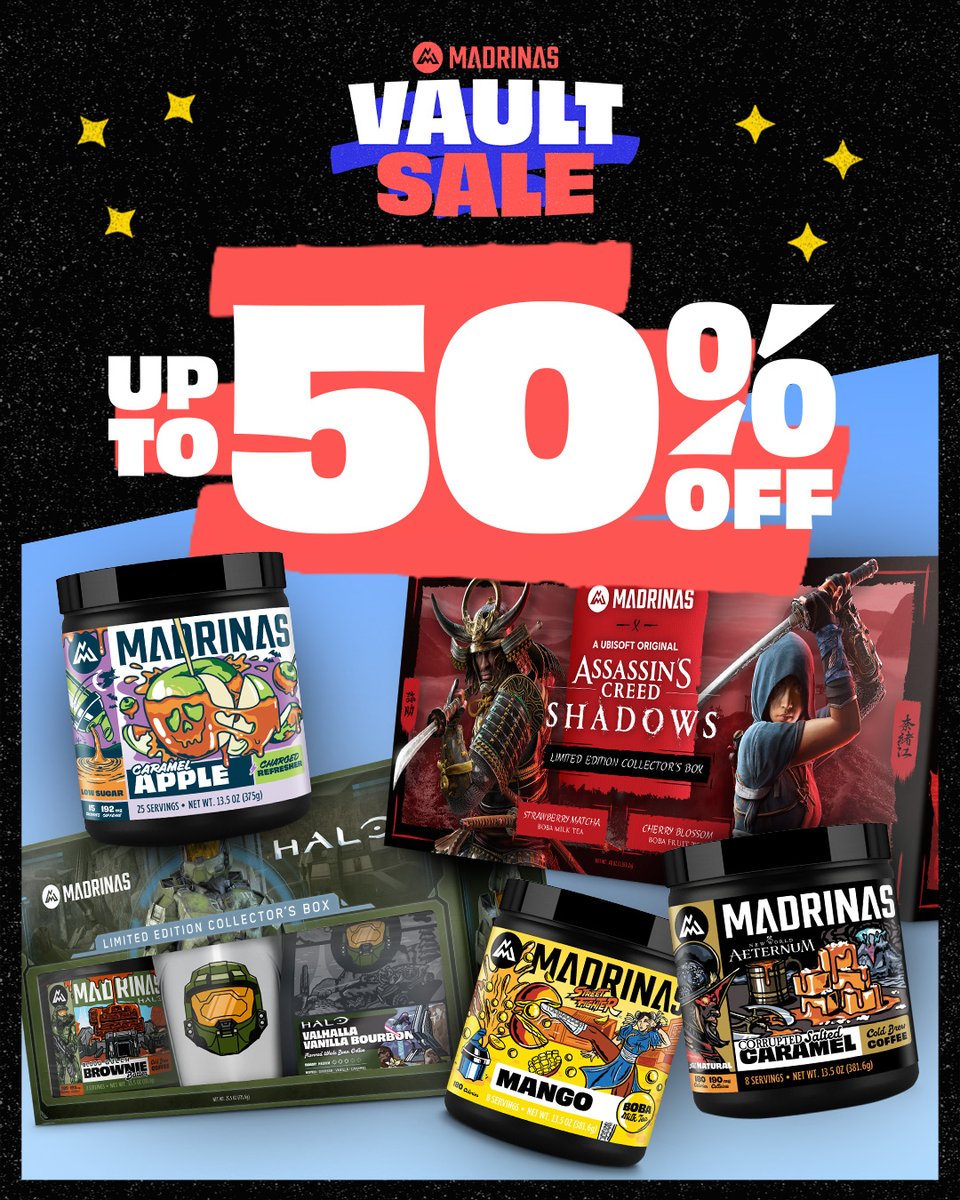 It's happening now! <a href="/MADRINAS/">MADRINAS</a> Vault sale is on!

Save up to 50% on your favorite Coffee, Charged Refreshers and Boba Teas before they are vaulted!

$10 Cold Brews ($8 w/Code)
$10 Boba Teas ($8)
$12.50 Refreshers ($10)
$24.99-$32.99 Box Sets

Use Code "ToeKneeTM" to save 20% more!