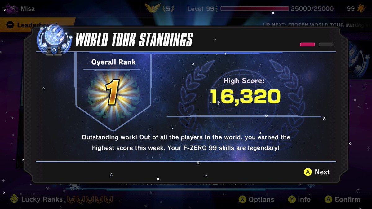 I finished 1st on the Frozen World Tour leaderboards!