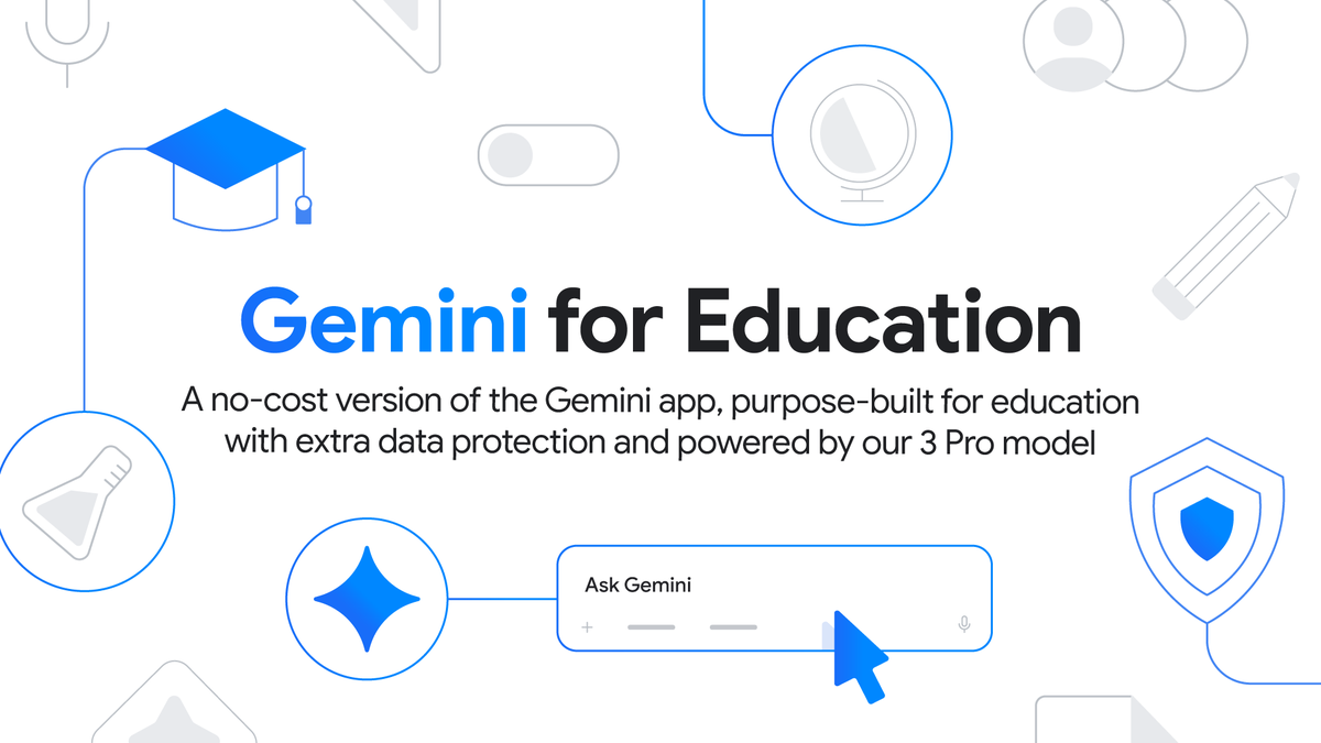 Closing out the year proud of the Gemini for Education launch! ✅ This isn't any #AI, it's a version built with Gemini 2.5 Pro, the world's leading model for learning, and it's included free of charge in your Workspace for Education plan! Learn more: goo.gle/4s73imn