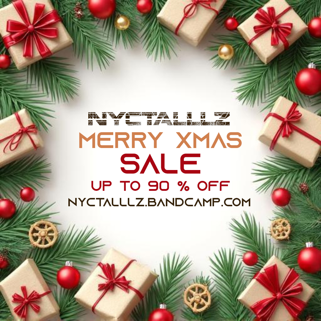 🎄🎁🎅Merry Xmas : Free Gifts from Santa Nyctalllz🎵
90% OFF:
1) RawWwaЯ
2) BJB 
3) Purifying Noises for your Demonic Genomes 
4) Persian Trip 
nyctalllz.bandcamp.com/music
#Nyctalllz #noise #experimental #postindustrial #harshnoise #rhythmicnoise #powernoise