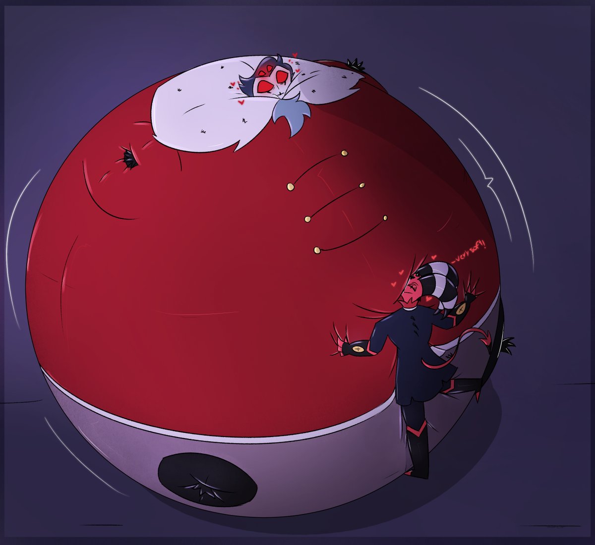 noissewarp_'s tweet image. Chaz and Stolas blimp