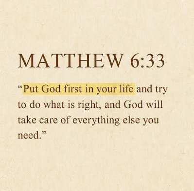 SkyVirginSon's tweet image. MATTHEW 6:33