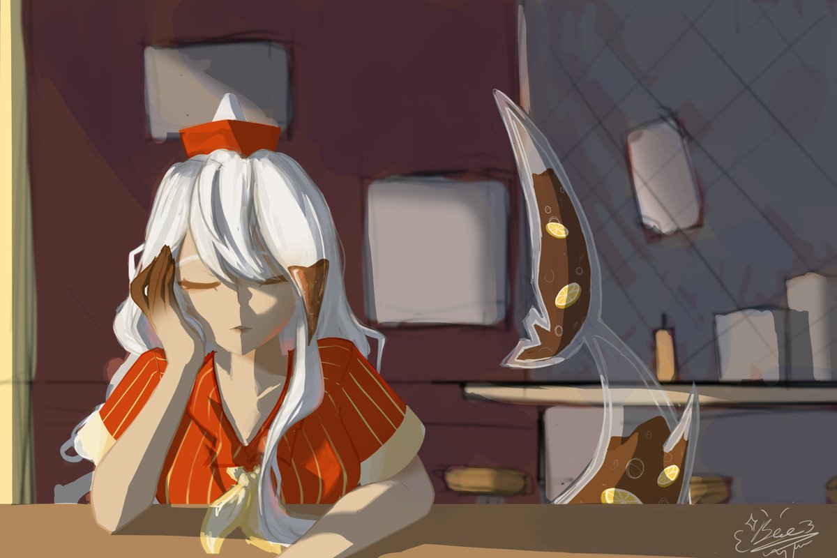 WhyaBee's tweet image. A nap after work?? WAKEY WAKEY

Vtuber - @Fizzypopped 

#fizzyillist #Vtuber #Art