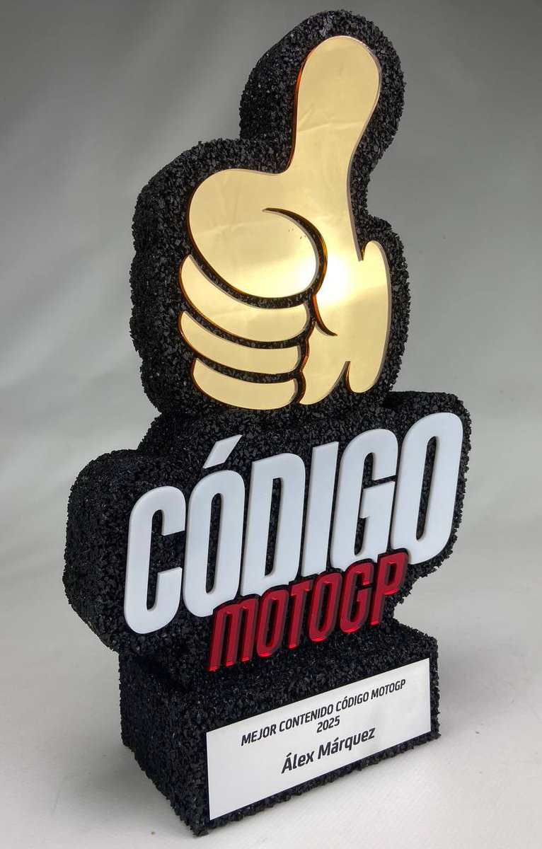 TeudisPuerto's tweet image. Gracias a @NatachaAlfageme por contar con nosotros para esta entrega de Código MotoGP.

¡También enhorabuena a @alexmarquez73 por conseguirlo!

¿Quién será el próximo piloto en llevárselo a casa?🤔