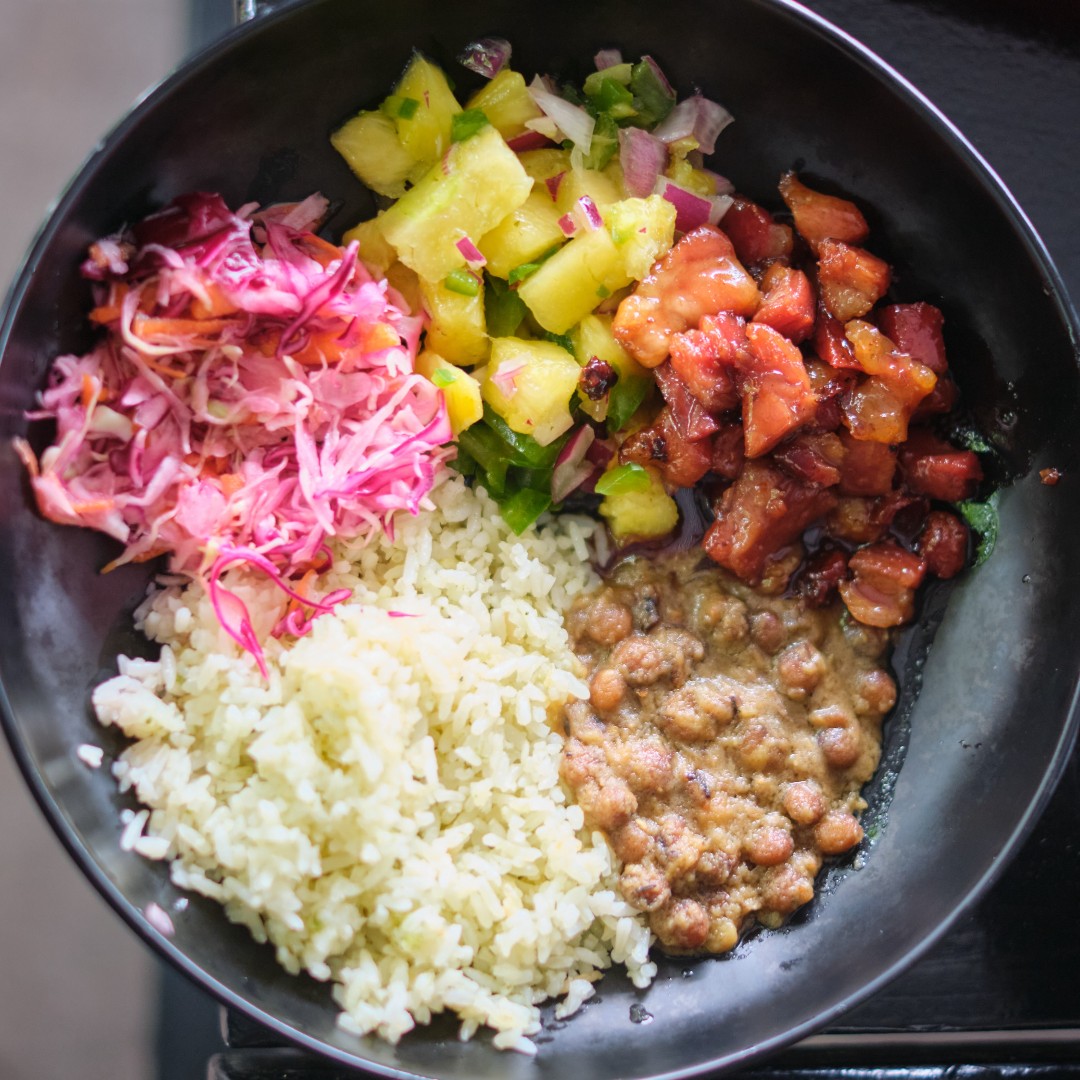 Ham done at home? We got the JaMexmas Christmas Bowl (or Burrito) still in stock here at #ChilitosJaMexican... but not for much longer!

Sorrel Glazed Ham with Pineapple Pico, Sweet &amp; Spicy Slaw and Refried Gungo Peas? Sounds like Christmas still to us. 😉