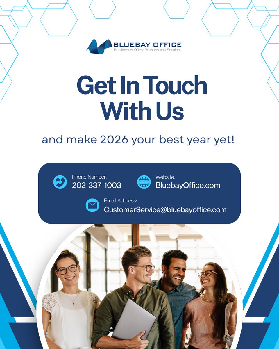 Contact us now and let's make 2026 your best year yet!  

GSA OS/4 Schedule 75 Contract No. 47QSEA20D003U 
Certified Business Enterprise CBE 
Disadvantage Business Enterprise DBE 
DC Supply Schedule

💻 bluebayoffice.com