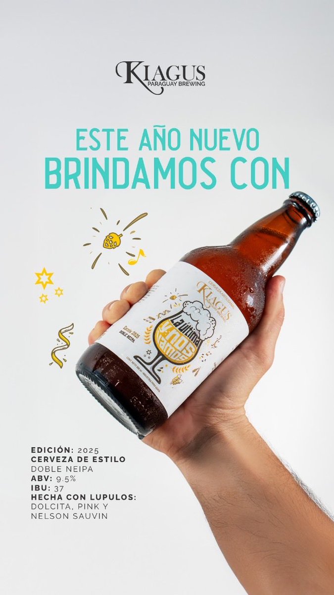 YA DISPONIBLEEE
🍻 La más esperada llegó para despedir el año como se merece 🍻
La última del 2025… y la excusa perfecta para brindar fuerte ✨
🔥 Edición Especial 2025
Una Doble NEIPA intensa, jugosa y explosiva.
💥 9.5% ABV | 37 IBU
🌳Lúpulos Dolcita, Pink y Nelson Sauvin