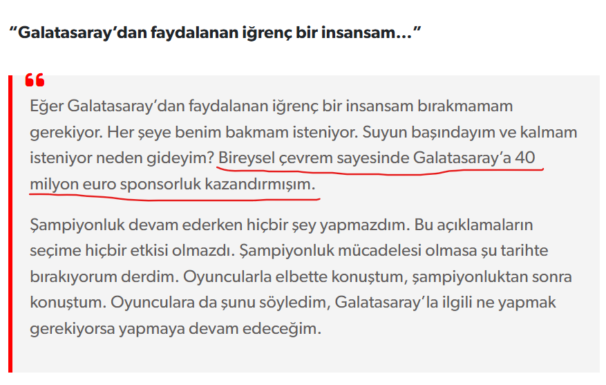 Erden Timur konusunda esas soruyu soralım.
Dursun Özbek'in, Turgay Kıran'ın ve bizzat Erden Timur'un (bireysel çevrem diyerek) kastettiği, Galatasaray'ın kasasına giren on milyonlarca Euro nasıl değerlendirilmeli? Bu paranın kaynağı da sorgulanacak mı?