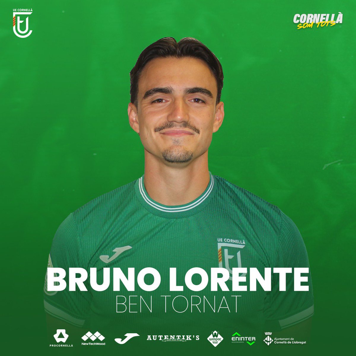 🆕 𝗙𝗜𝗧𝗫𝗔𝗧𝗚𝗘 𝟮𝟬𝟮𝟱 • 𝟮𝟬𝟮𝟲 🚨

✍🏻 El defensa Bruno Lorente torna a la #UECornellà! Primer reforç hivernal! 

🟢 Som-hi, <a href="/BrunoLDS2/">Bruno Lorente</a>! 💪🏻

🔗 uecornella.cat/ca/bruno-loren…

#CornellàSomTots #Ambelverdalcor 💚